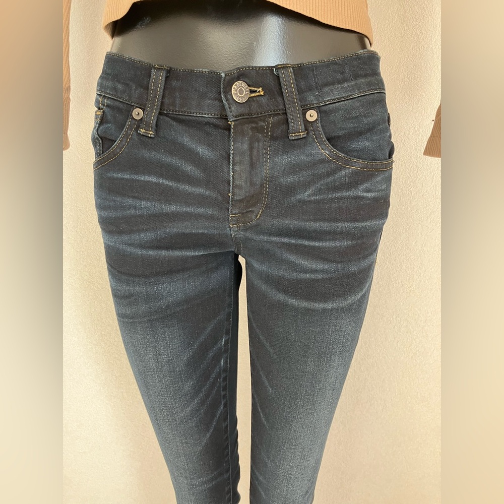 MADEWELL skinny skinny CROP dark BLUE denim JEANS w/stretch VERY NICE! - Picture 9 of 13